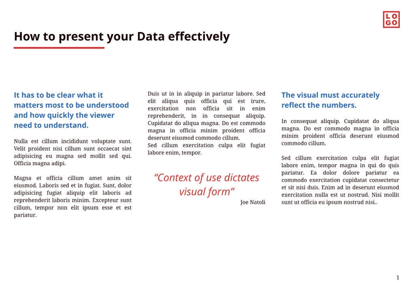 Free booklet data visualization template