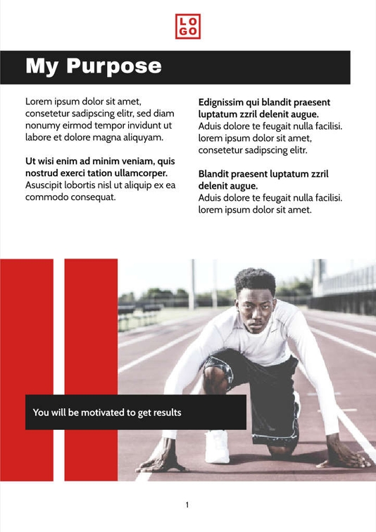 Free booklet fitness template