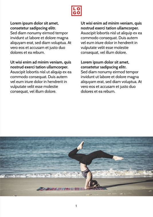 Free booklet fitness template