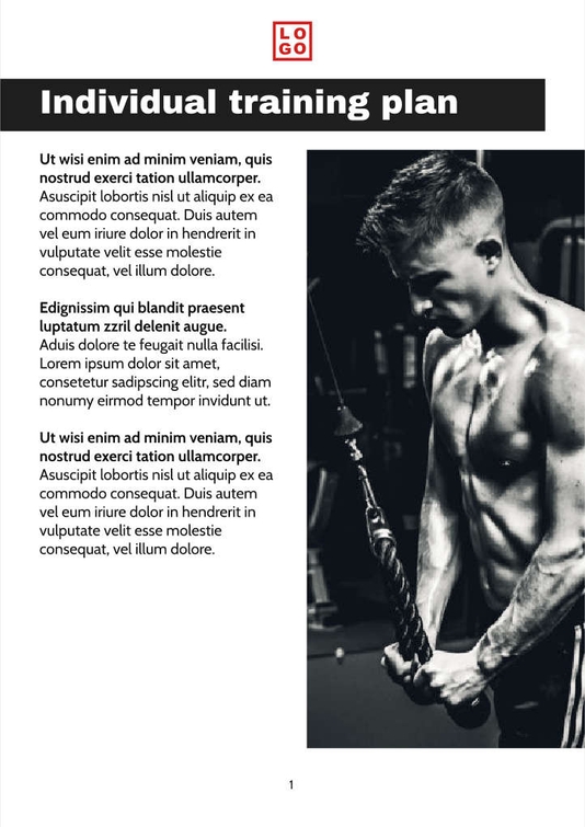 Free booklet fitness template