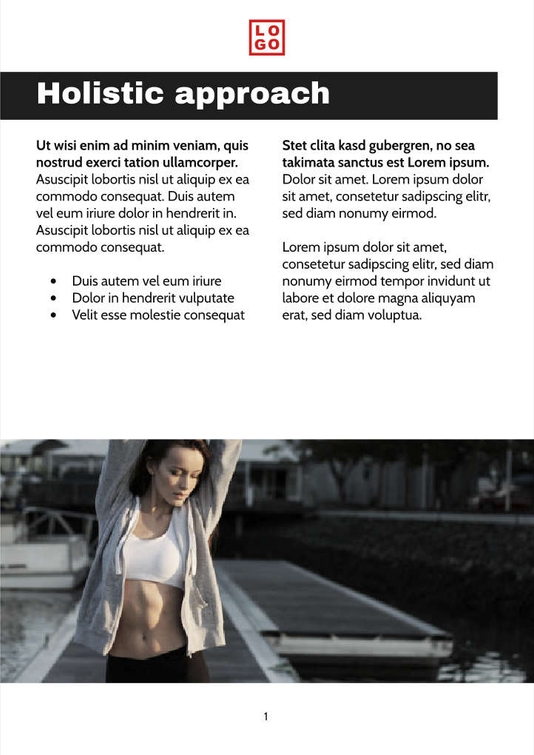 Free booklet fitness template