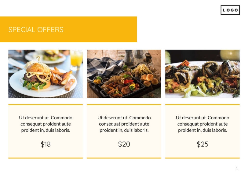 Free booklet restaurant template