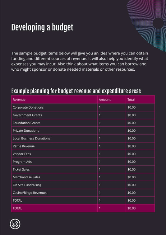 Free catalog event planner template