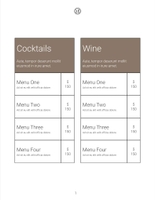 Free catalog food menu template