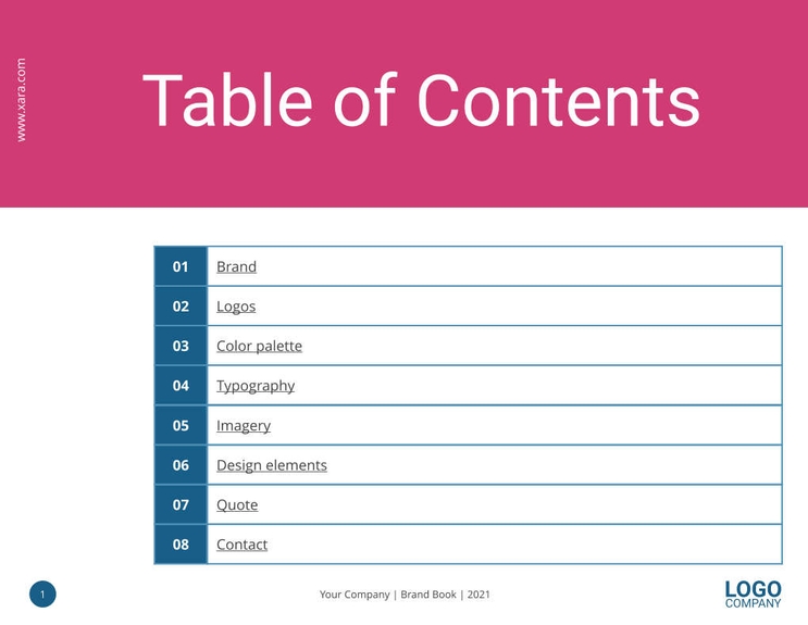 Free e-books basic brand book template