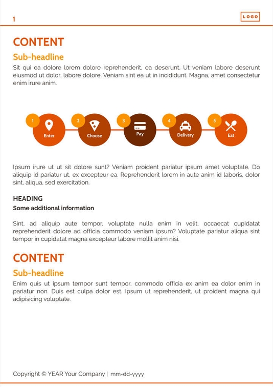 Free e-books food delivery service template