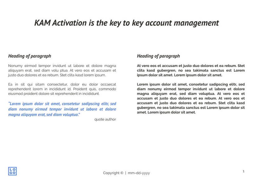Free e-books key account management template