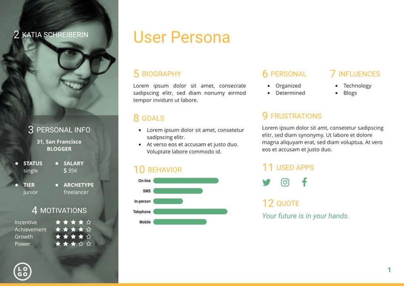 Free e-books user persona template