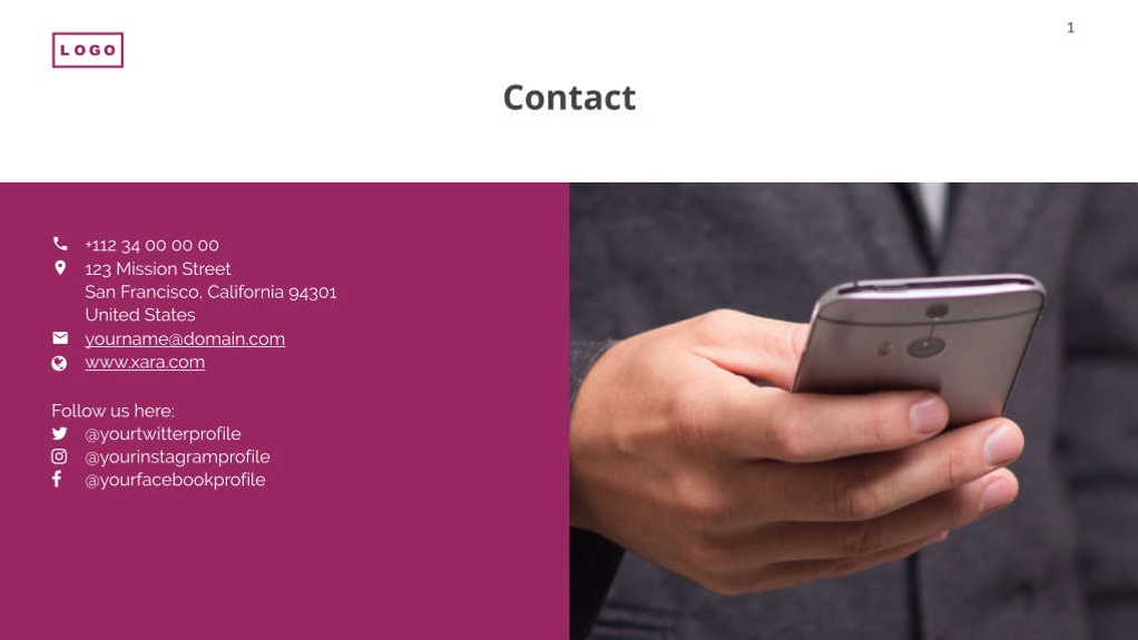 Free presentation business case template