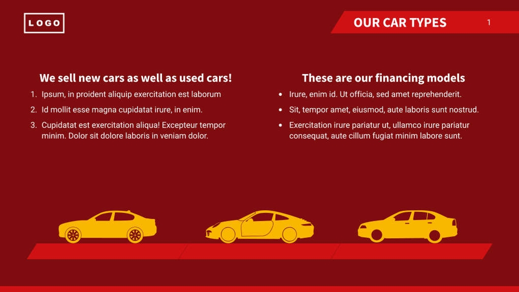 Free presentation car dealer template