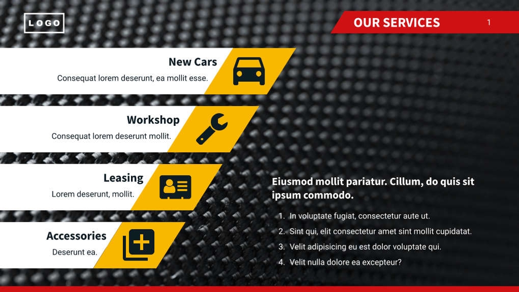 Free presentation car dealer template