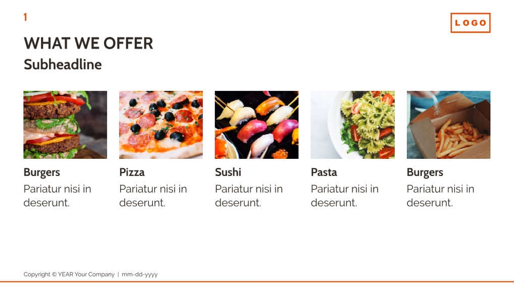 Free presentation food delivery service template