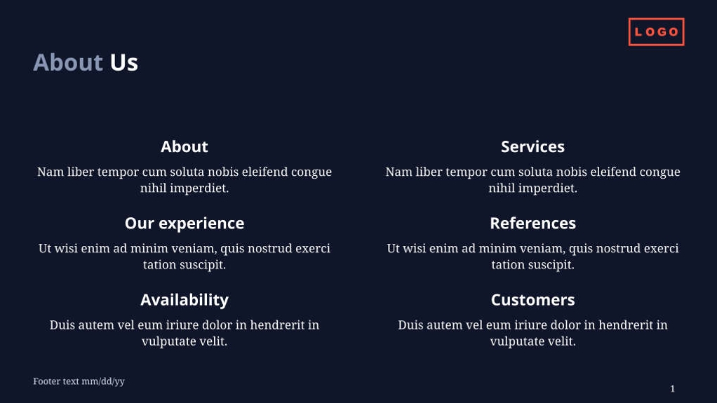 Free presentation investor relations template