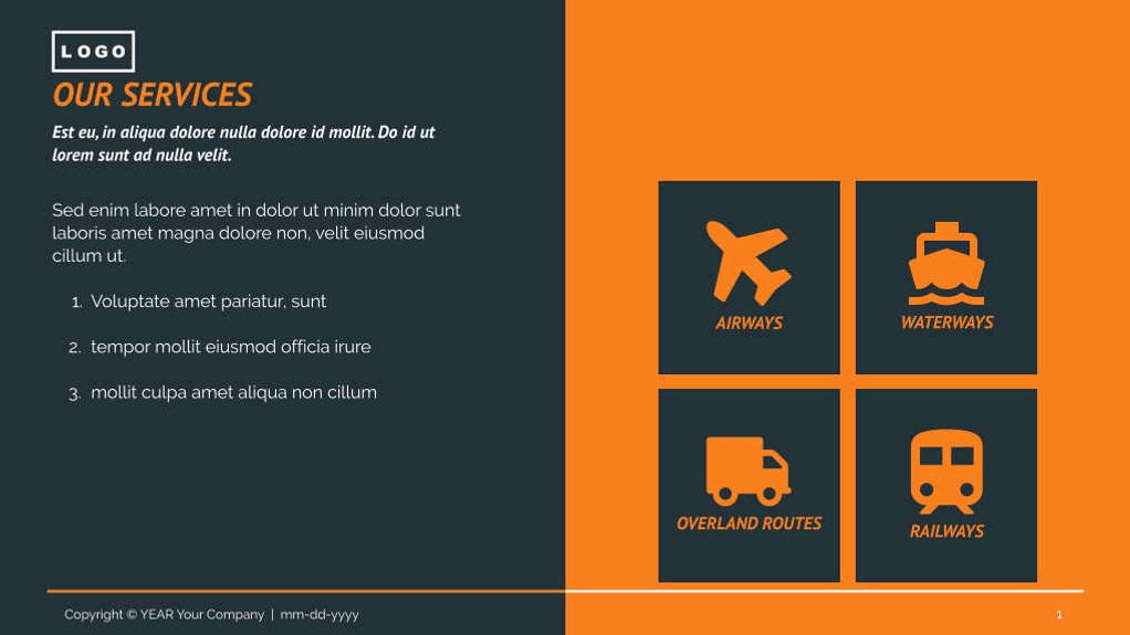 Free presentation logistics template