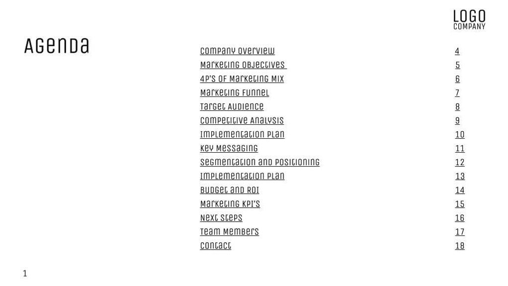 Free presentation marketing plan template