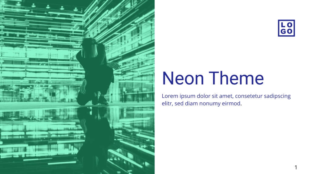 Free presentation neon template