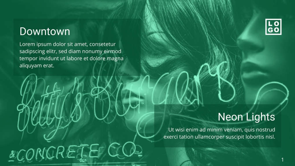 Free presentation neon template