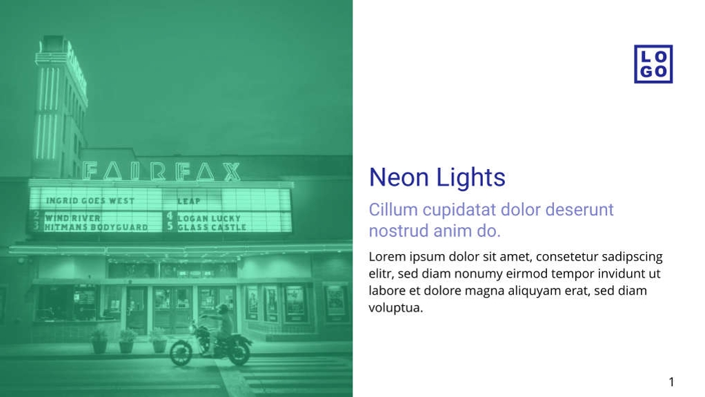 Free presentation neon template