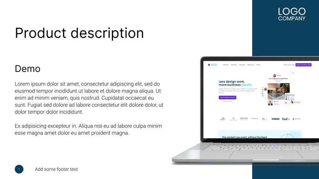 Free präsentationen sales product overview template