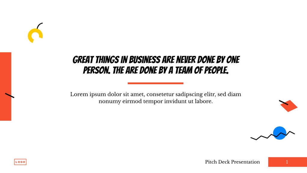 Free presentation startup pitch deck template