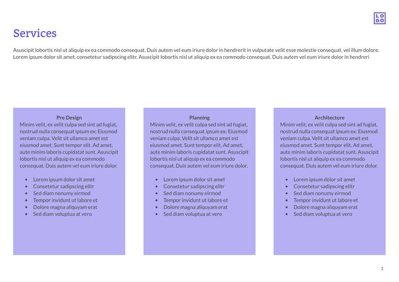 Free proposal architecture template