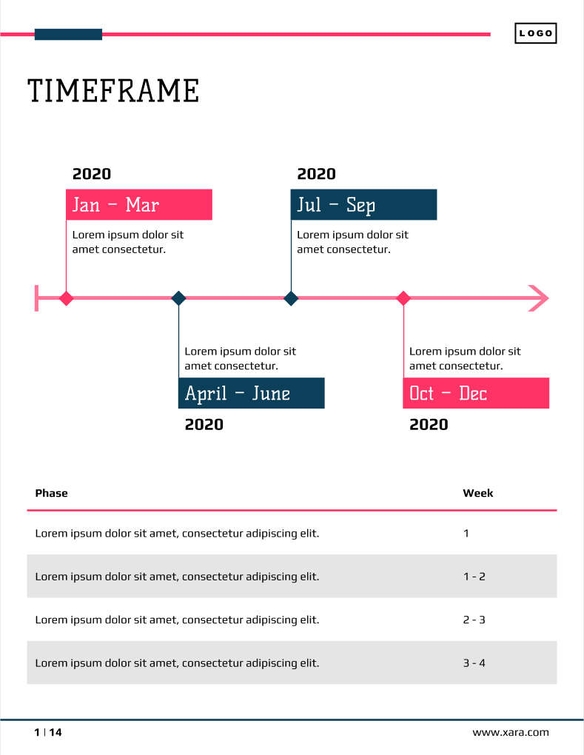 Free proposal data analytics template