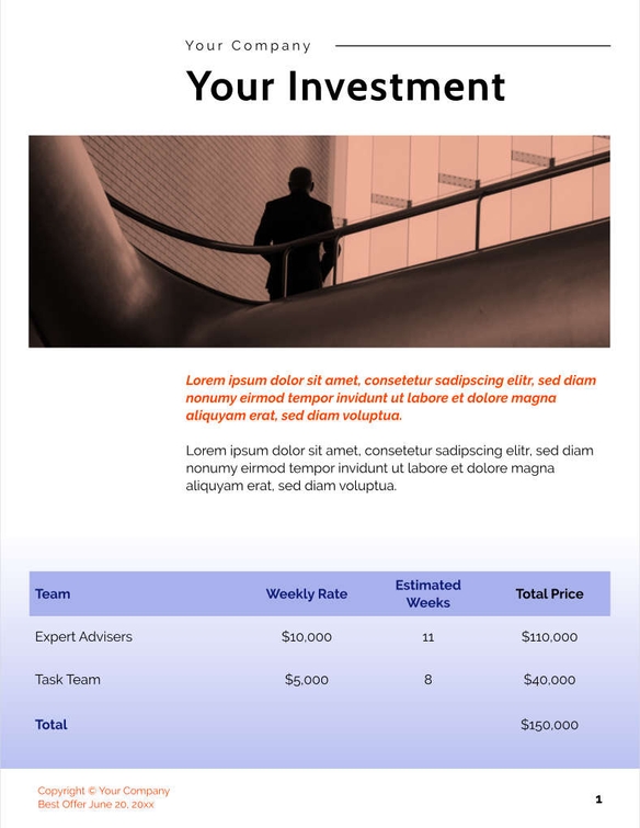 Free proposal digital consulting template