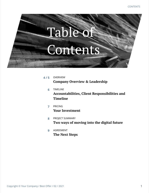 Free proposal resource management template