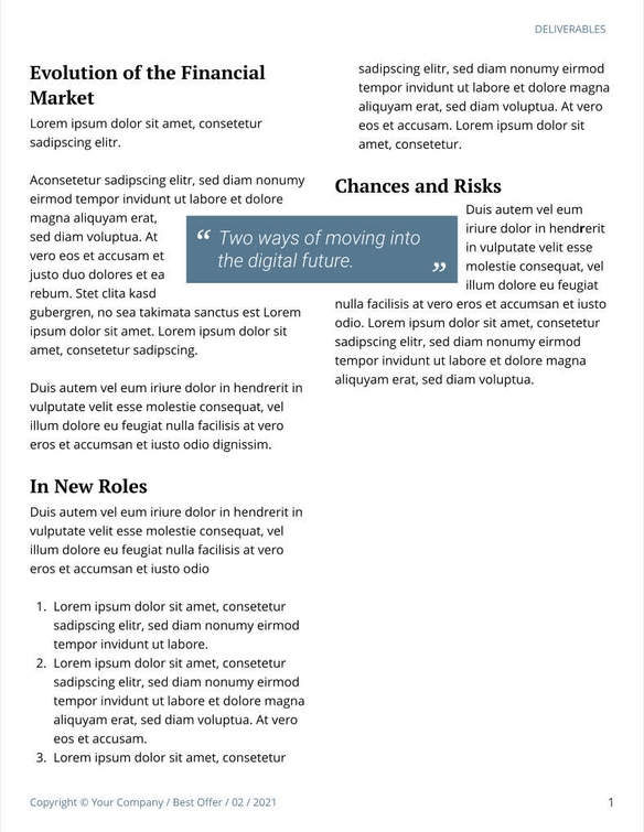 Free proposal resource management template