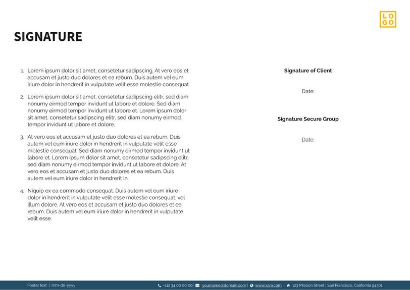 Free proposal security template