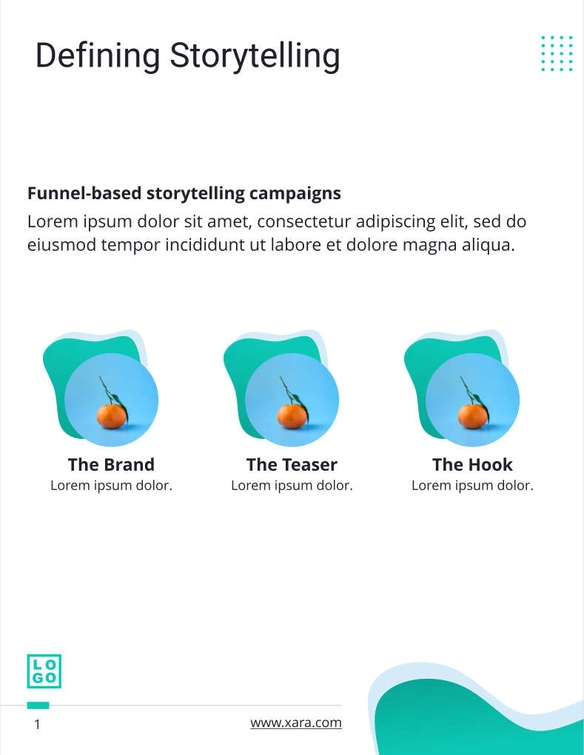 Free berichte – storytelling template