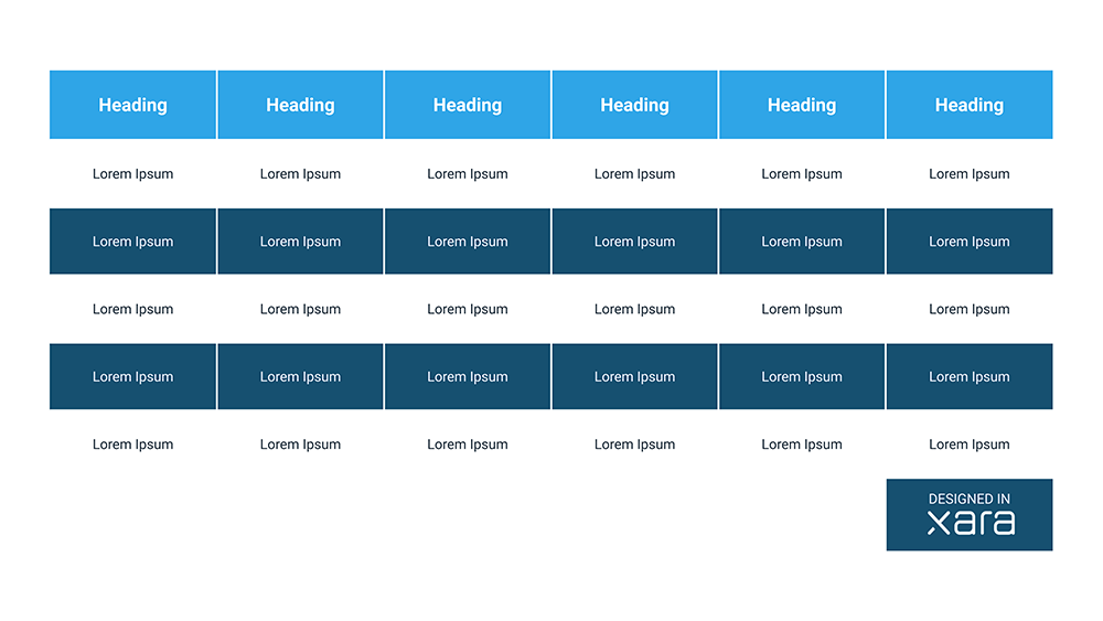 Free table template