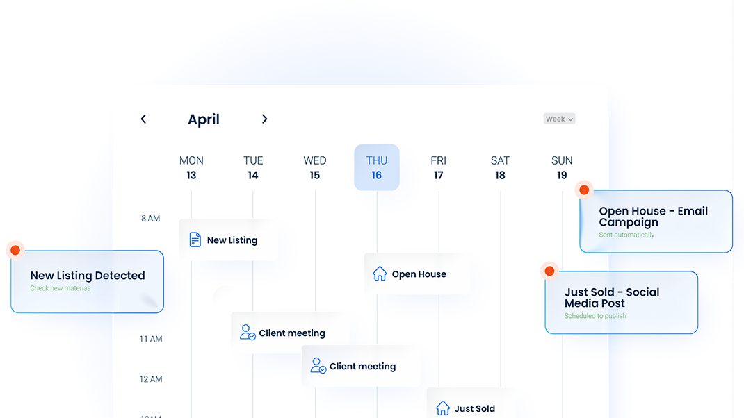 Social media calendar for real estate